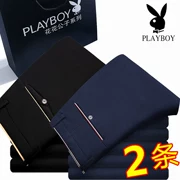 Playboy quần âu nam mùa hè quần mỏng thẳng kinh doanh chuyên nghiệp quần nam không mặc quần dài mỏng - Quần