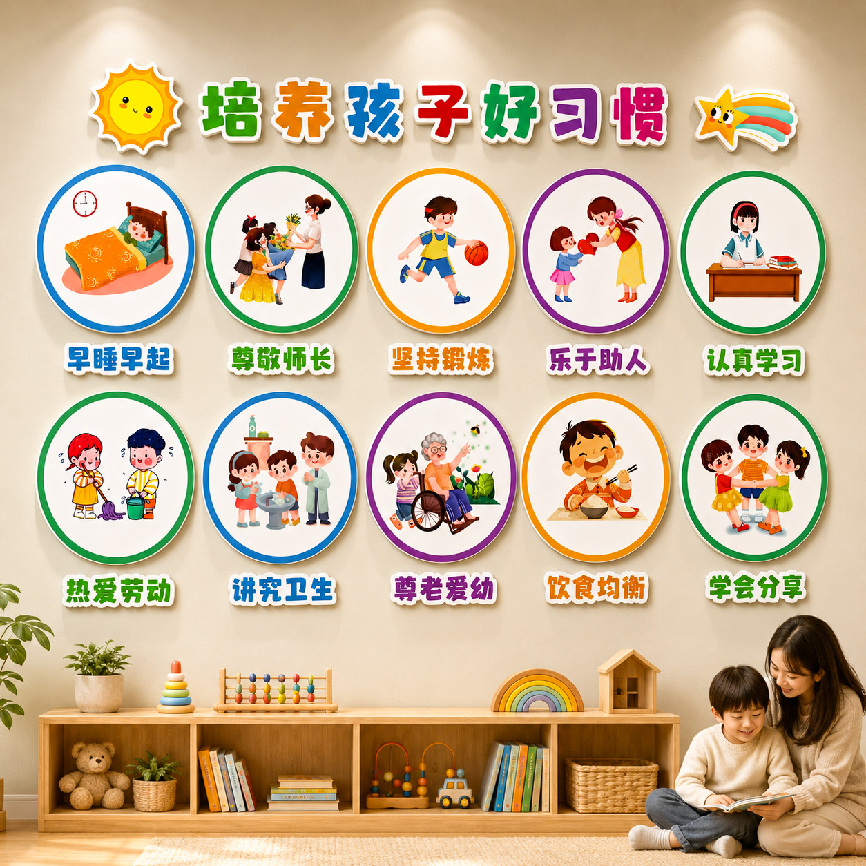 【幼儿园环创主题墙贴】成品布置