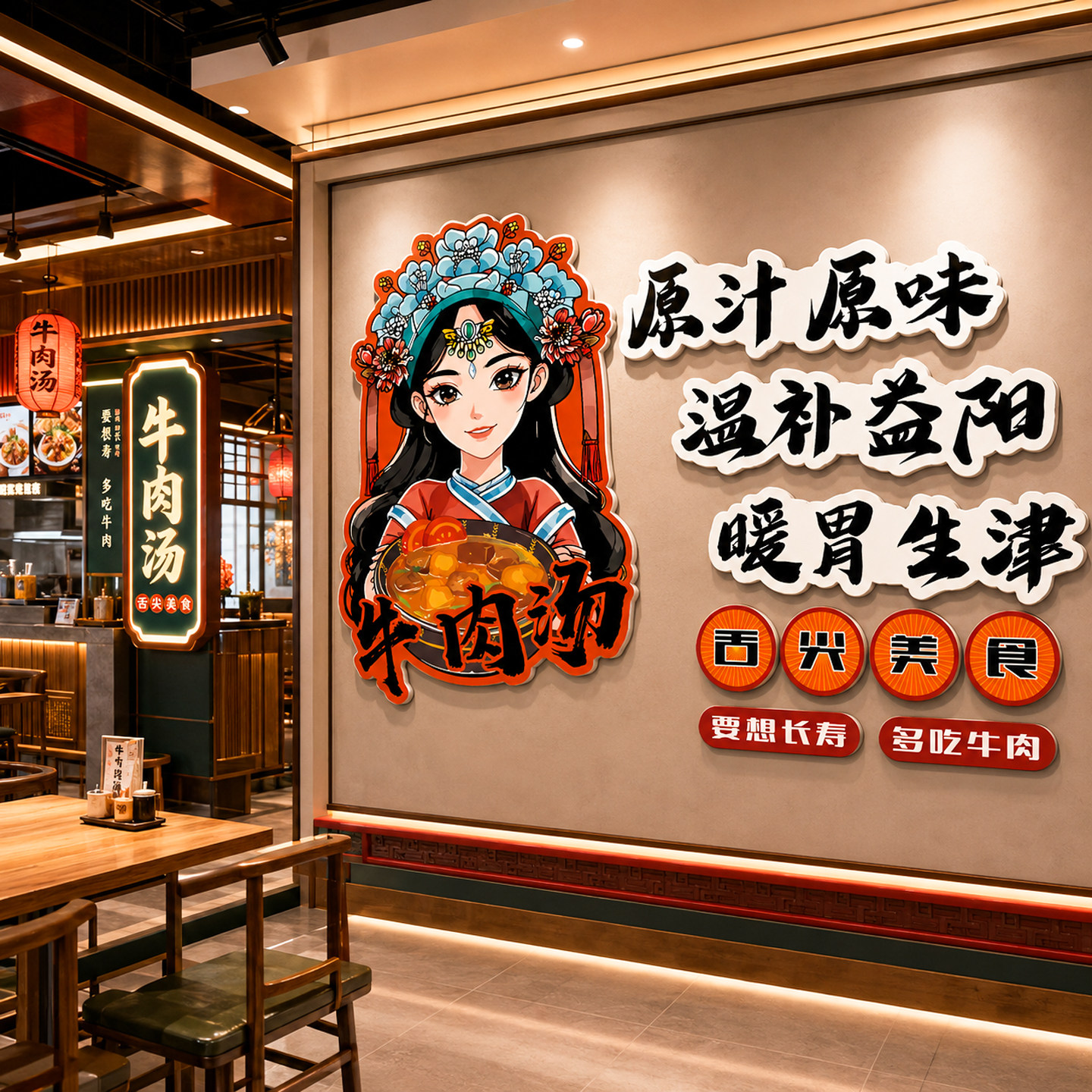 【淮南牛肉汤火锅餐饮氛围海报】
