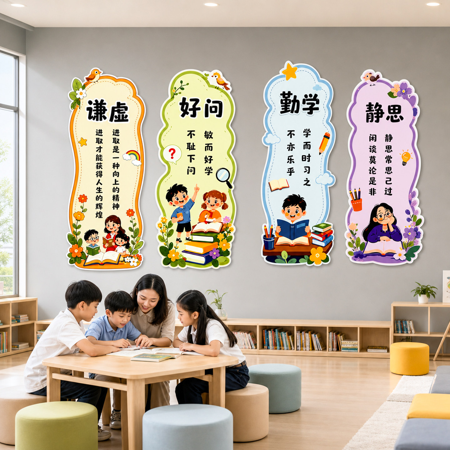 【励志学习标语班级文化墙贴】