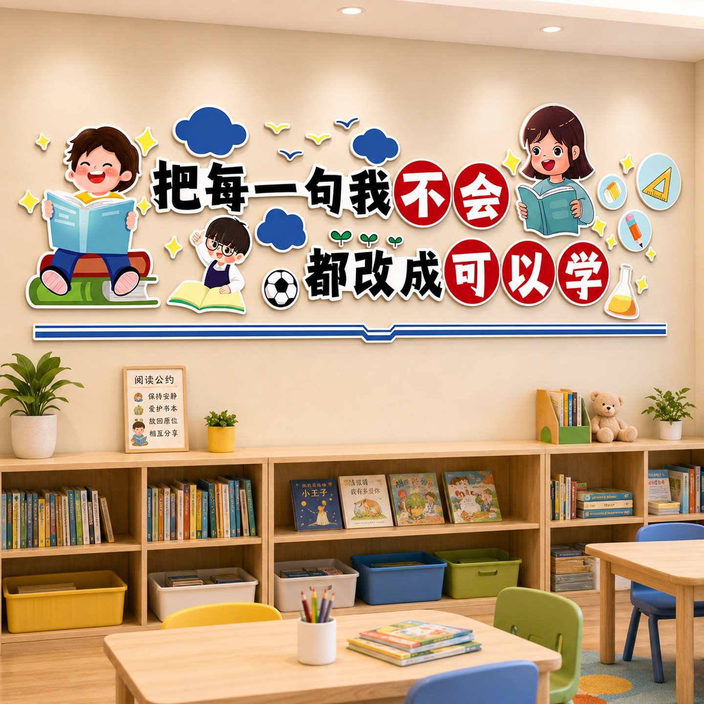 教室励志标语墙贴教培机构装饰