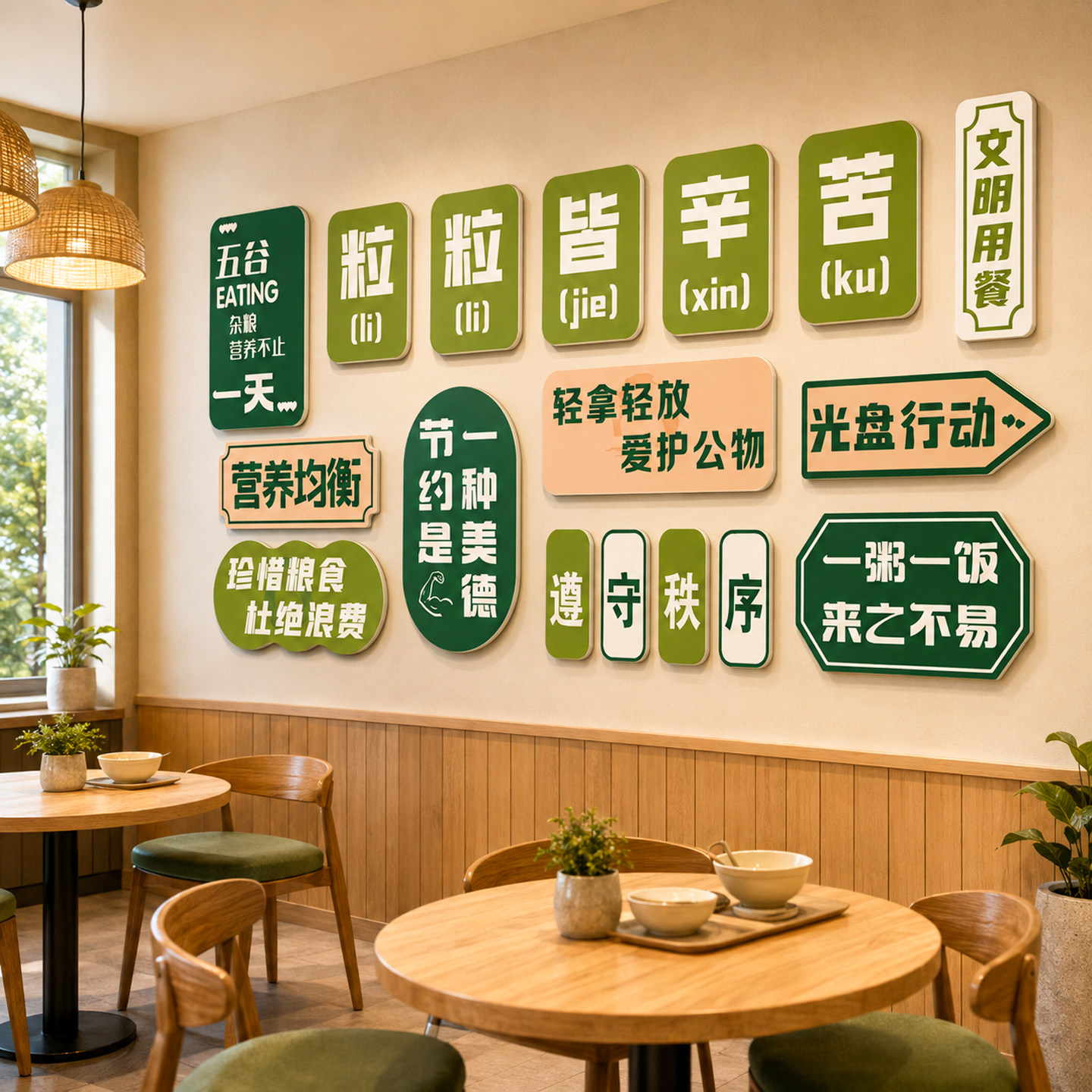 【光盘行动宣传标语】食堂文化墙