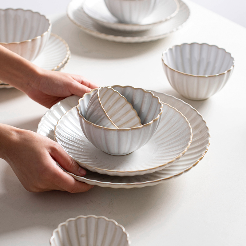 北欧花瓣饭碗轻奢家用意面盘