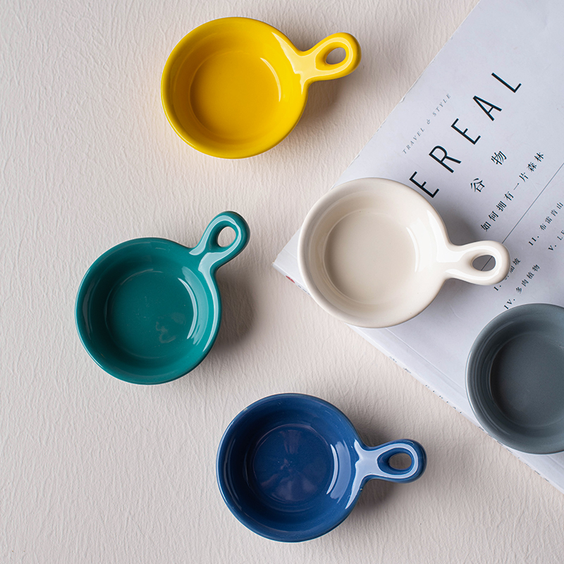 调味创意带柄可爱商用北欧酱料碟