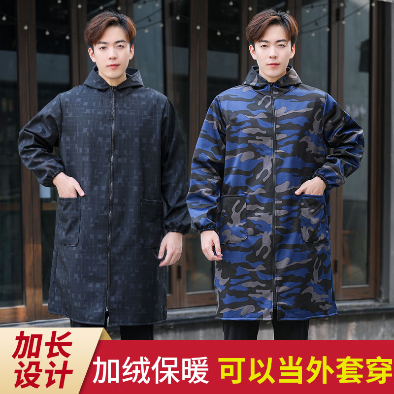 大褂工作服加厚防水外套男加绒