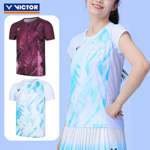 VICTOR胜利威克多羽毛球服签约球员大赛服推广版T恤短袖T-55000TD