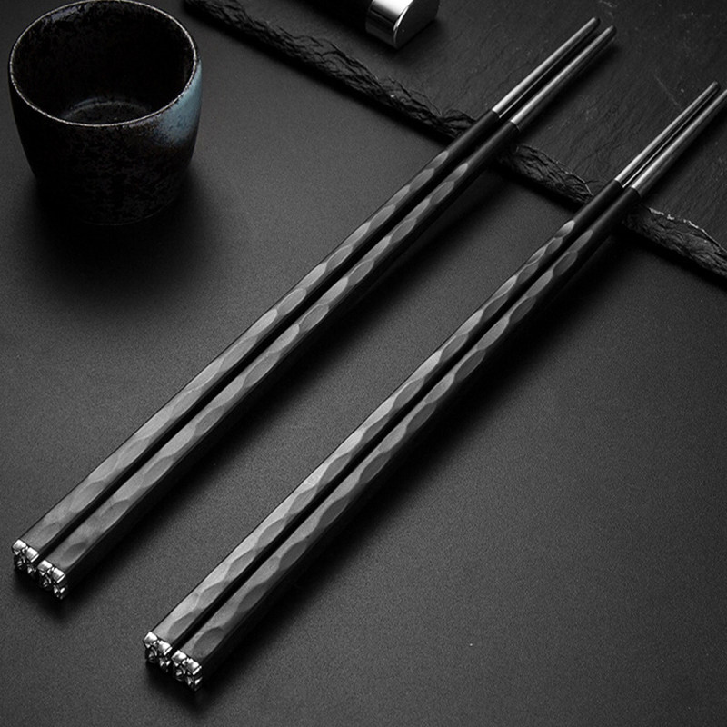 金属合金筷子家用抗菌防滑尖头耐高温套装不锈钢精品高端轻奢专用