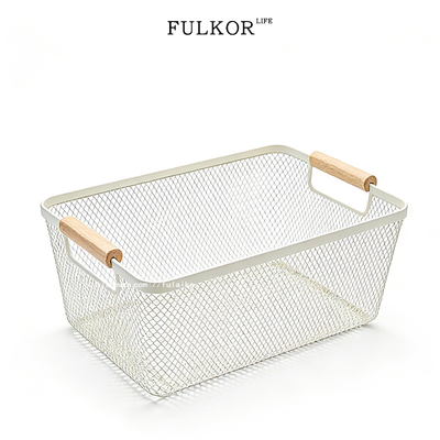 铁艺网格收纳篮家用零食杂物整理