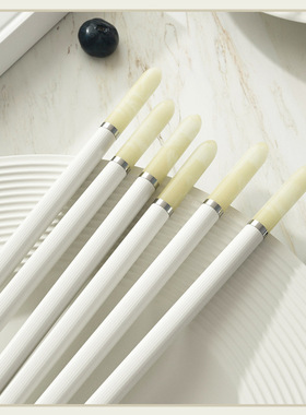 合金筷子白色家用高档轻奢尖头防滑防潮抗菌高颜值高品质家庭快子