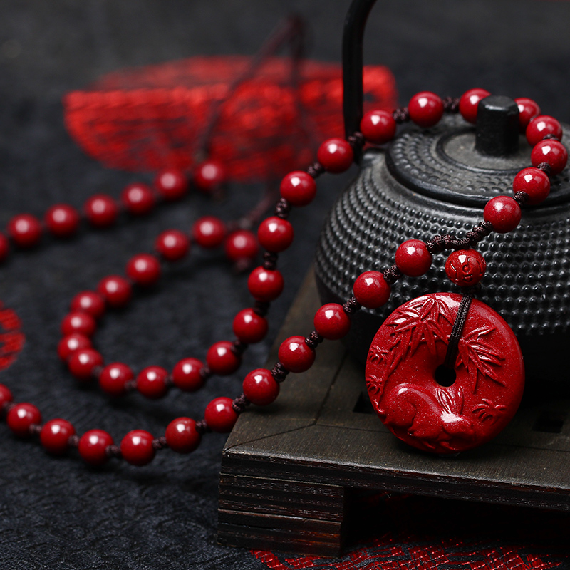 天然朱砂生肖属兔吊坠护身符钥匙扣平安扣转运项链男女款挂件