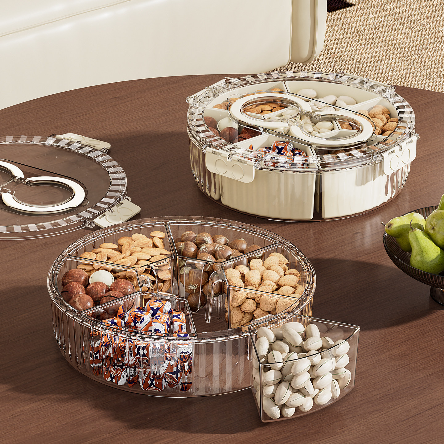 新年果盘2025新款高端精致高颜值客厅茶几家用水果零食干果收纳盒