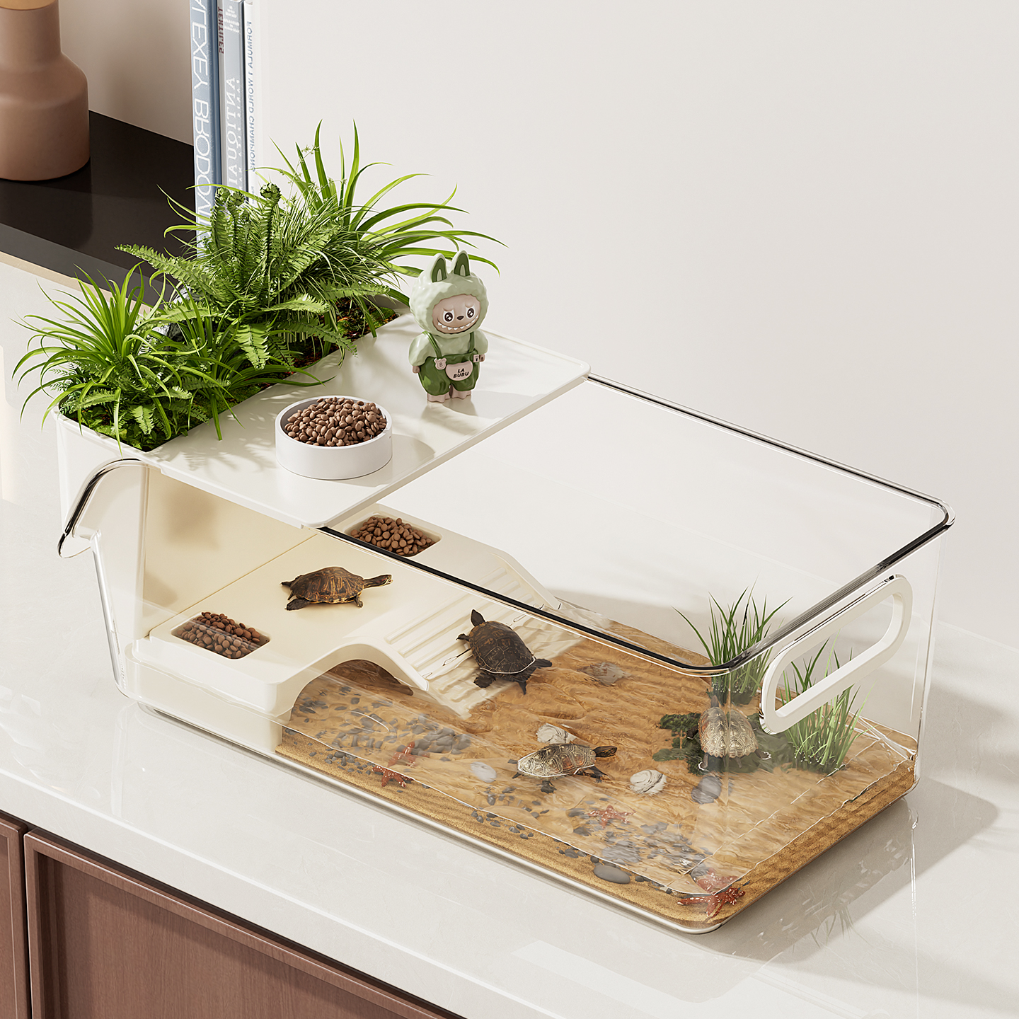 乌龟饲养缸生态造景家用小型