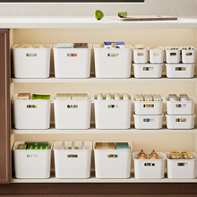 橱柜收纳盒带盖子直角长方形厨房餐边柜子桌面整理杂物零食储物筐