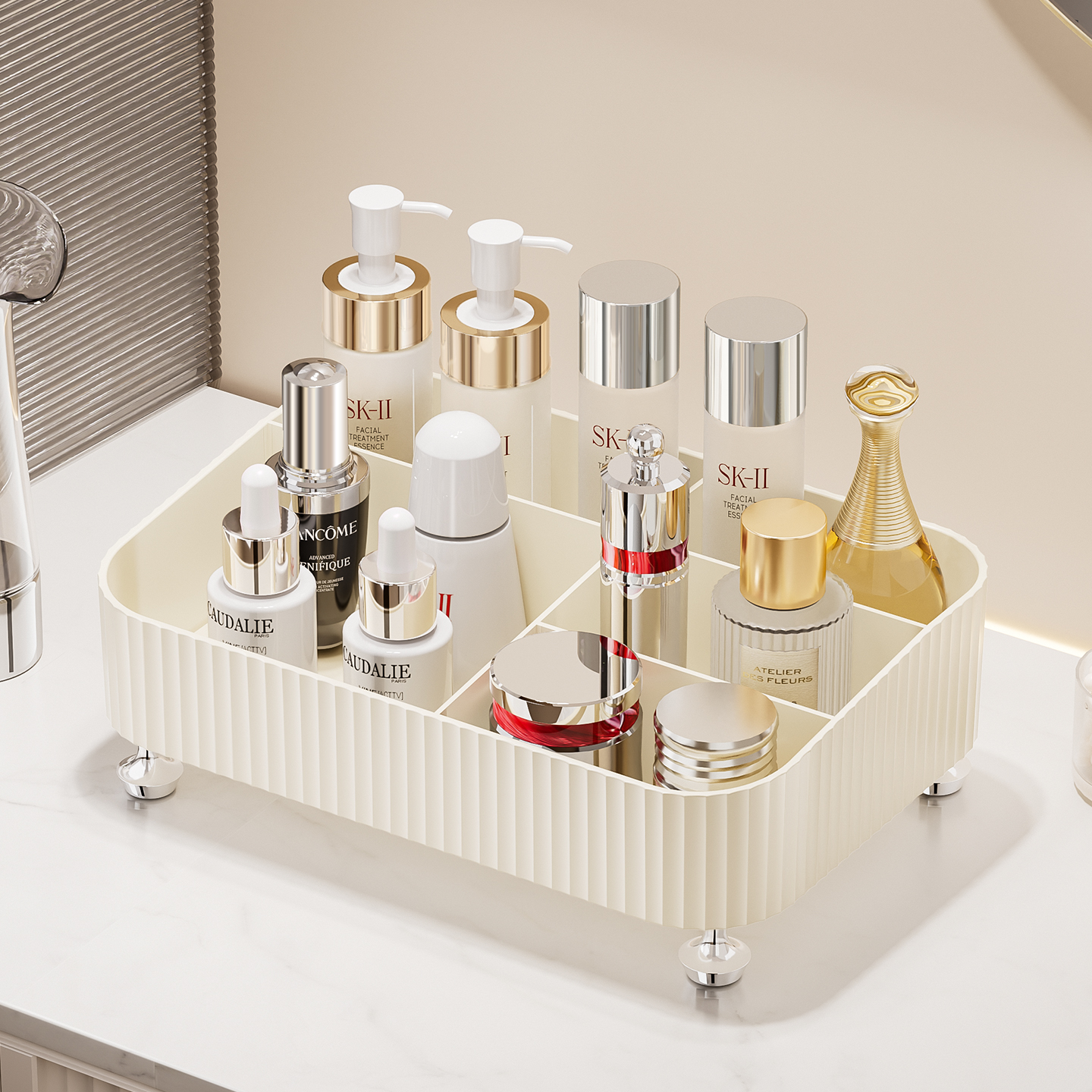 高级感桌面化妆品置物架收纳盒