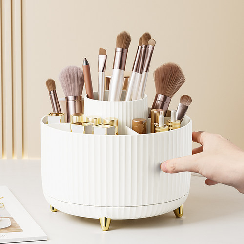 轻奢风旋转化妆品收纳盒置物筒