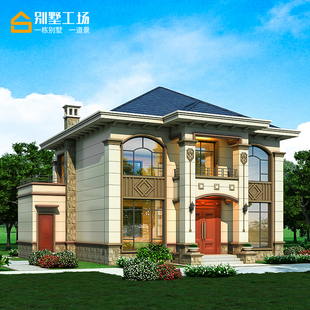 2319新农村二层欧式小别墅设计图纸网红宅基地自建房屋施工效果图