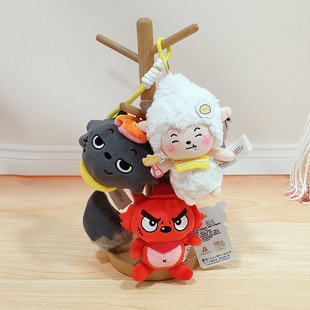 正版喜羊羊与灰太狼挂件情绪系列钥匙扣懒羊羊表情公仔毛绒玩具