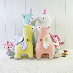 赛特嘟嘟独角羊驼公仔网红草泥马毛绒玩具创意玩偶抱枕 儿童玩具