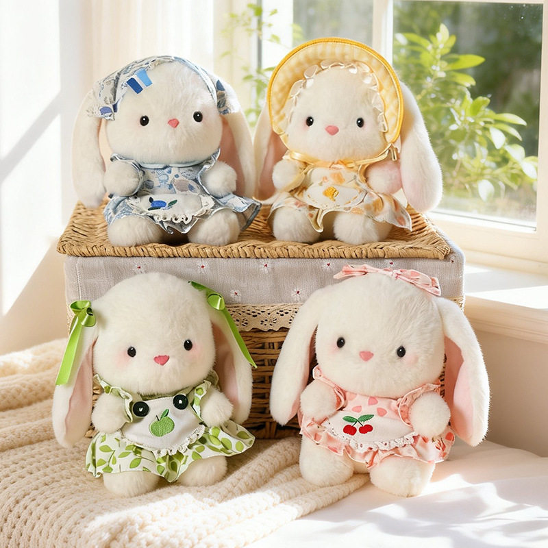 可爱碎花小裙田园兔公仔