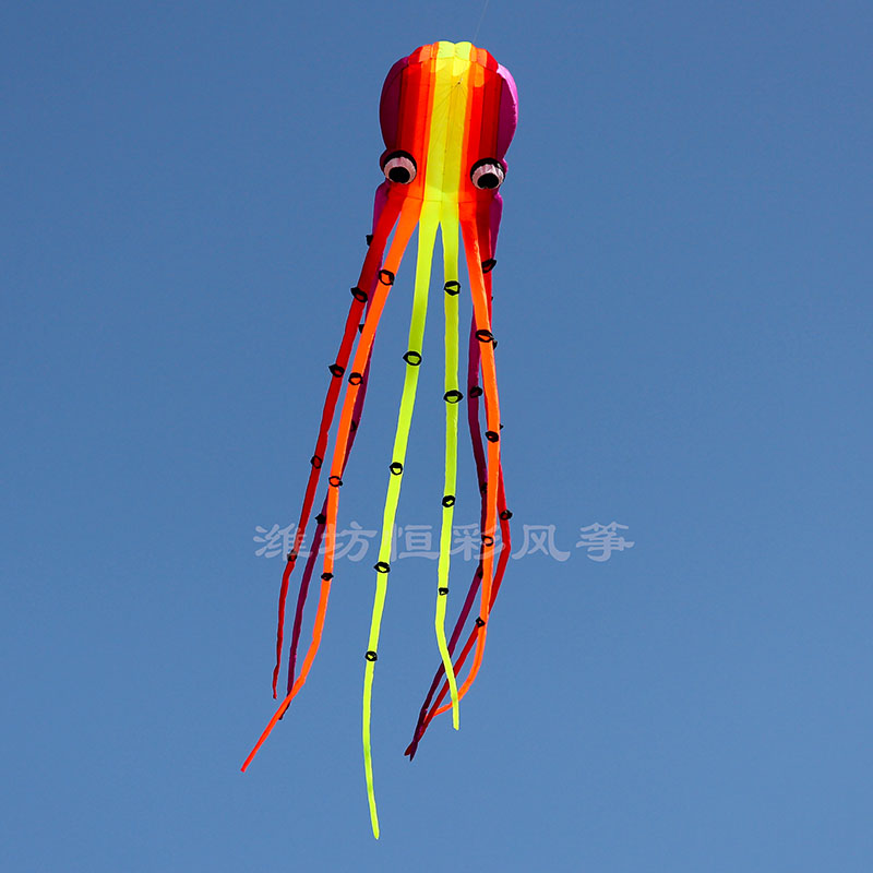 3D立体高档大型成人软体风筝八爪章鱼筒无骨架便携8 10米15米