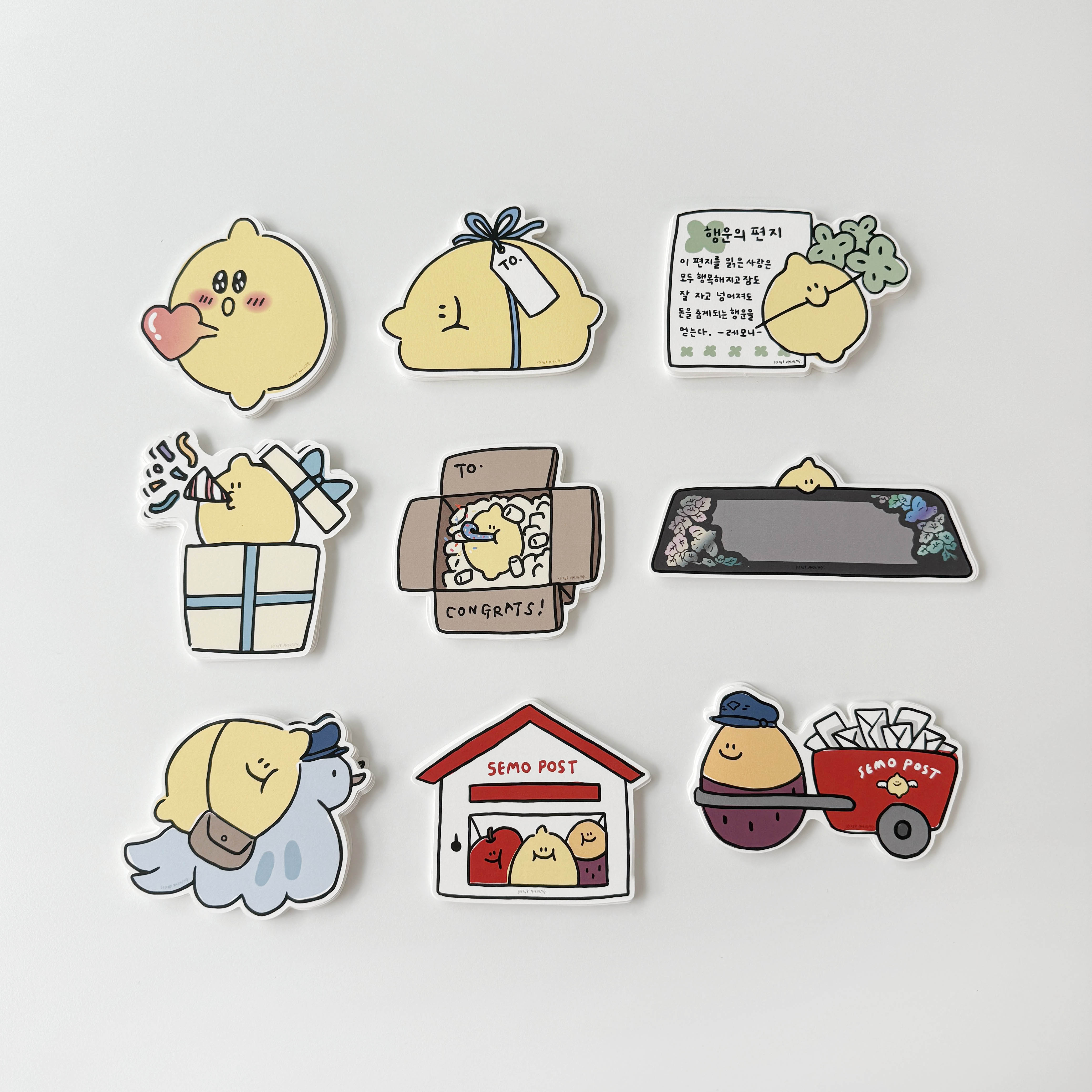 柠檬红薯卡通明信片小贺卡片