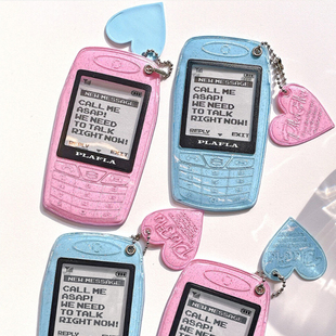 Plafla韩国代购 美式复古风爱心亮片挂饰包包挂件可DIY钥匙圈配件