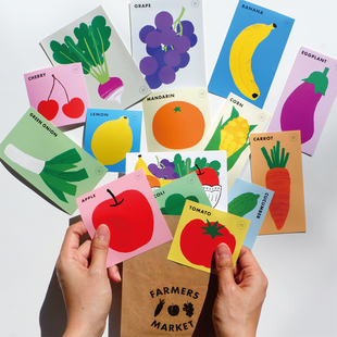 fruitfries韩国代购 农贸市场贴纸咕卡手账日记装饰贴素材包ins