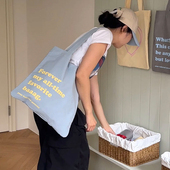 Mazzzzy韩国代购 爱心英文双面棉质单肩购物袋帆布环保包ins小众