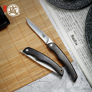 三本盛折叠水果刀牛扒刀刮皮刀锋利日本进口材质切瓜果削皮刀