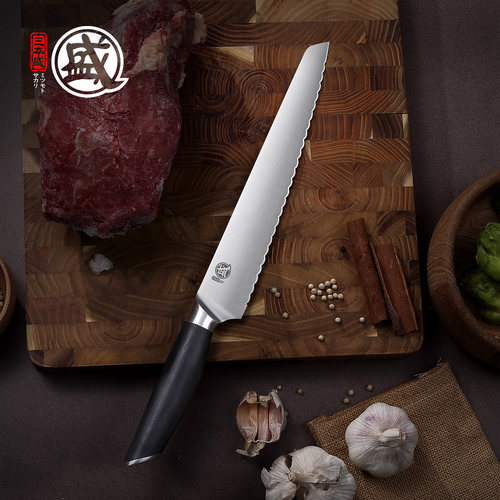 三本盛波浪锯齿刃冷冻调理冻肉刀