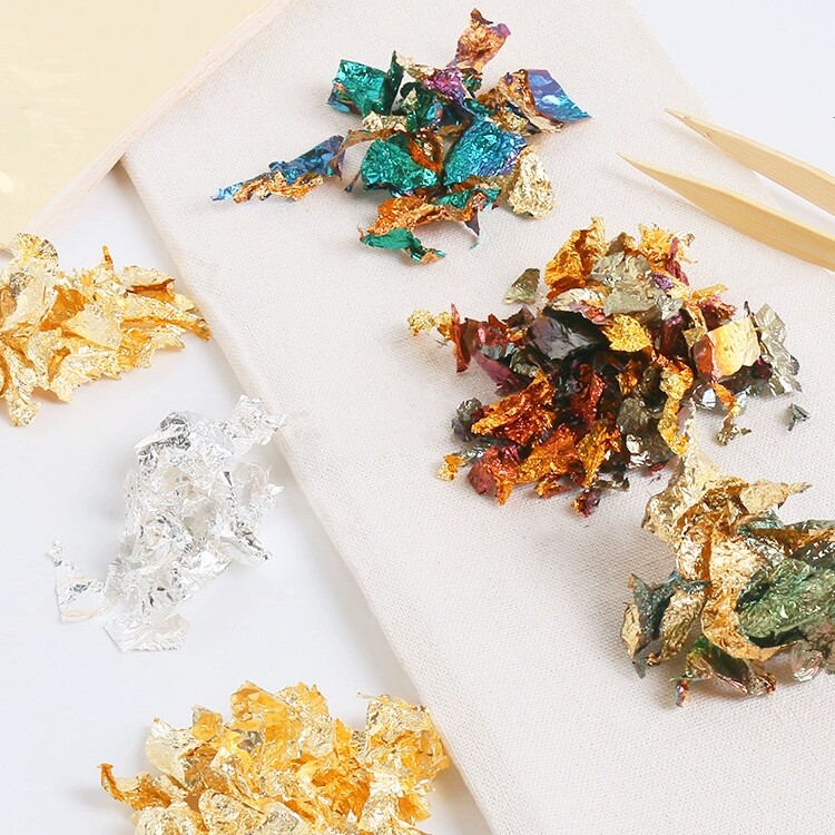绘画金箔漆画工艺箔碎岩彩画重彩画美甲工艺品画画装饰金箔纸永箔