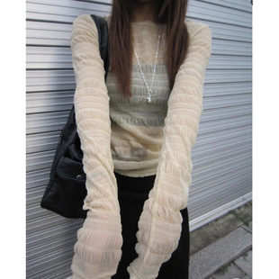 纯色 T恤上衣打底衫 every year韩国ins日系褶皱立体肌理蕾丝长袖