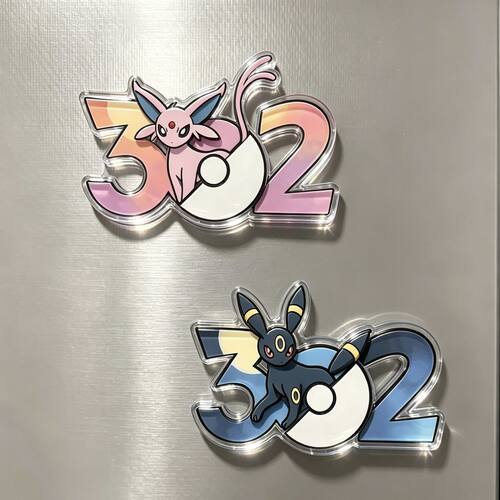 宝可梦二次元周边30周年月亮伊布亚克力冰箱贴可爱摆件自制爆款勇