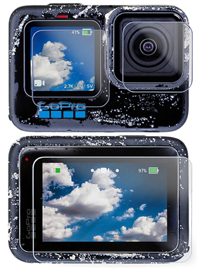 MAXCAM适用gopro hero12 11 10 9 8 7 6 black镜头钢化膜狗gopro12屏幕玻璃防刮高清保护贴膜清洁布gopro配件