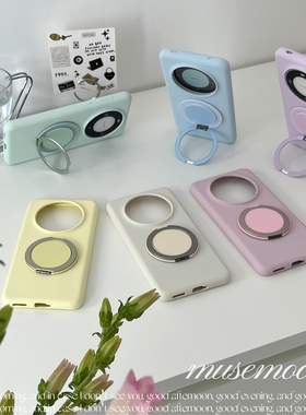 MUSEMOON时光齿轮 可横放竖放360度旋转磁吸支架液态硅胶手机壳软糯防摔适用mate70pro小米15ultra苹果16x200
