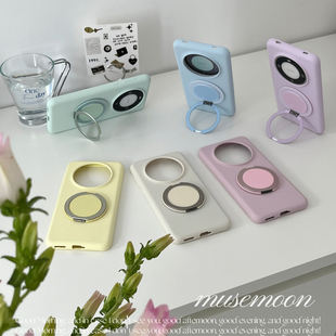 MUSEMOON时光齿轮 可横放竖放360度旋转磁吸支架液态硅胶手机壳软糯防摔适用mate70pro小米15ultra苹果16x200