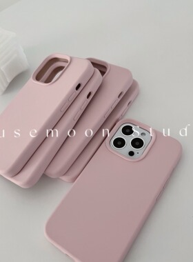 MUSEMOON超美ins流光樱粉真液态硅胶适用iphone16promax苹果17手机壳mate70pro小米17高级感软糯橡皮擦手感新