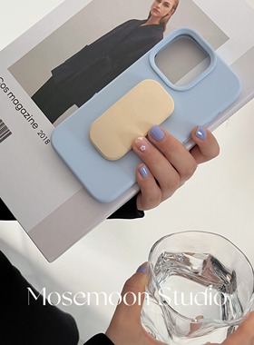 颜色美炸的BABY婴儿蓝色液态硅胶手机壳适用i苹果16/17proMax华为P80温柔奶蓝色ins风简约纯色软糯质感保护套