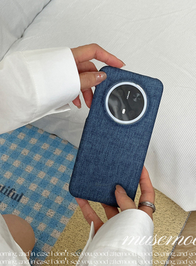MUSEMOON｜丹宁牛仔 初秋质感ins小众高级感牛仔布手机壳复古风半包硬壳适用华为mate70pro/p80苹果16/小米17