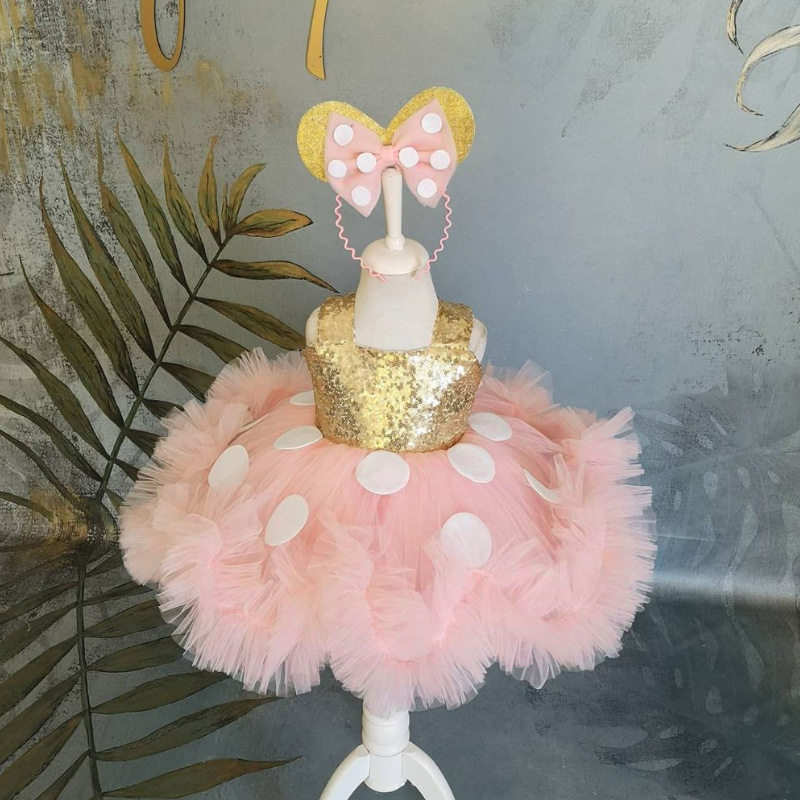 米奇裙子儿童迪士尼万圣节婴幼儿米妮公主裙女童演出服装cosplay