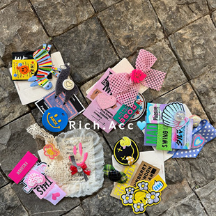 【实拍】衣服不在单调个性创意自制韩版布贴胸针裤子补丁背包装饰