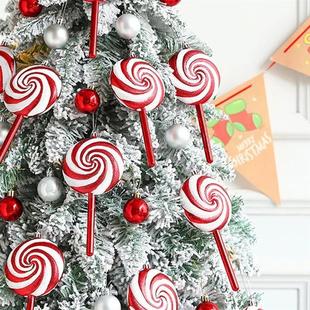 4Pcs Christmas Big Lollipop Candy Cane Pendant Xmas Tree