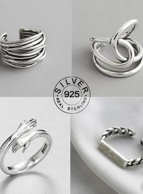 Real 925 sterling silver finger rings for women vintage0