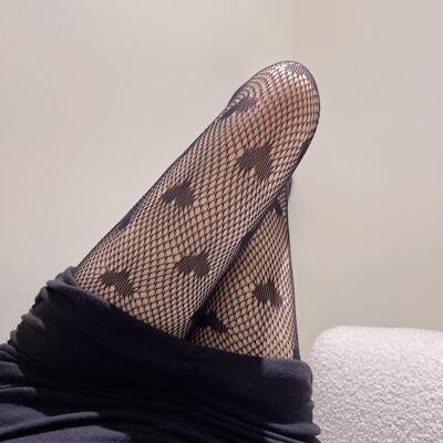 Gothic Lace Stockings Mesh Tights Y2k Women Black White Fish