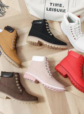 马丁靴 Women fashion sneakers Large size leather Boots 42 43