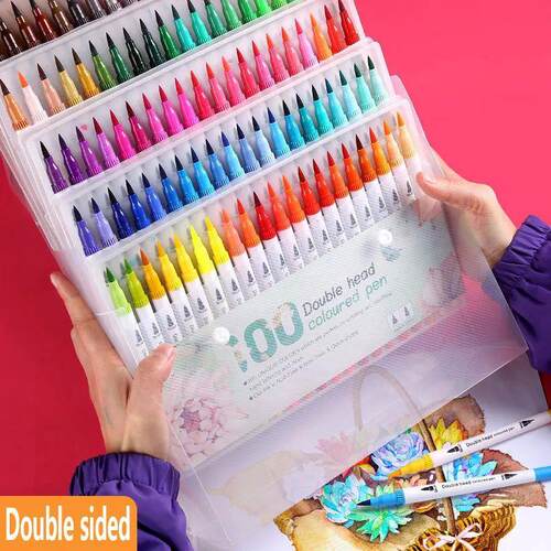 12-120 Colors Double Sided Marker Pens Set Water Based Washa