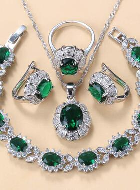 Bridal Necklace And Earrings Jewelry Sets For Women Fashion