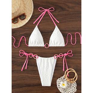 hanging openback neck swimsuit吊带式 Strap 露背挂脖泳装 style