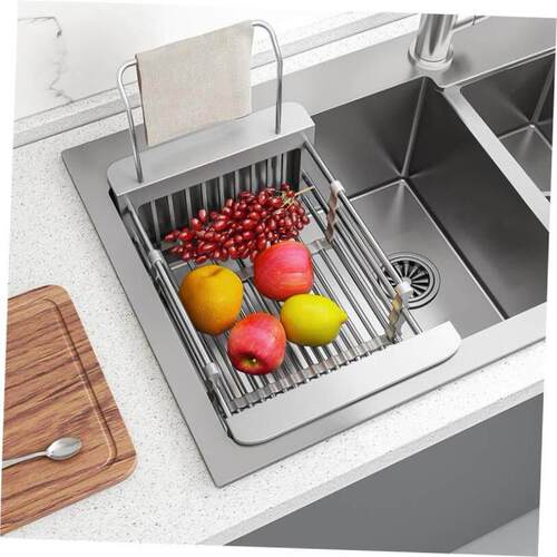 Kitchen Sink Drying Dish Rack Cup Holder Organizer Roll Stai