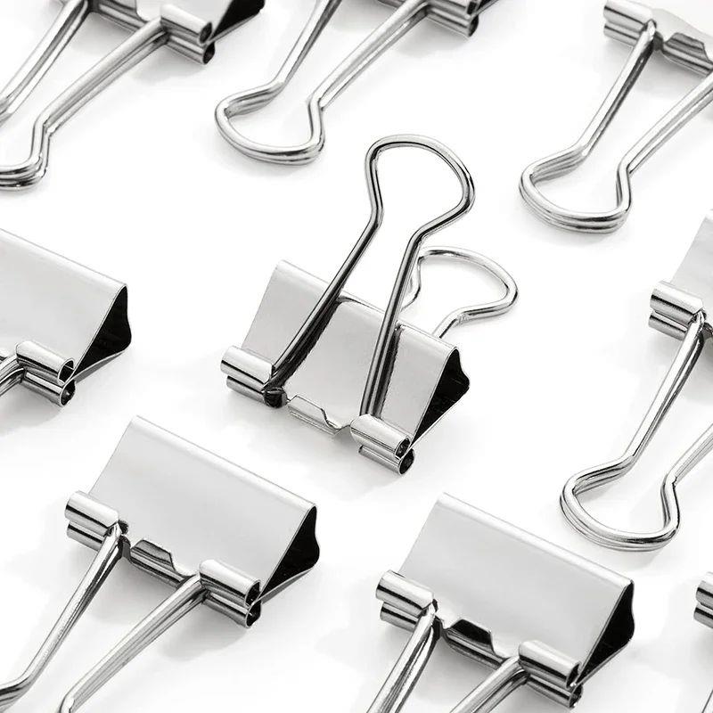 5-30Pcs Binder Clips File Metal Paper Clips Silvery Paper Cl